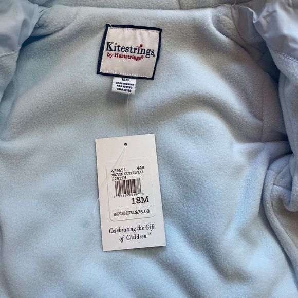 NWT Kitestrings by Hartstrings Full Zip Fleece Lined Puffer Jacket‎ Size 18M - Picture 4 of 6